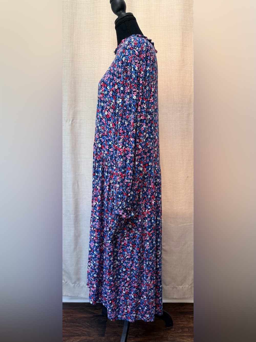 Draper James 3X Ditsy Floral Tiered Midi Dress Smocked Ruffle - Picture 6 of 14